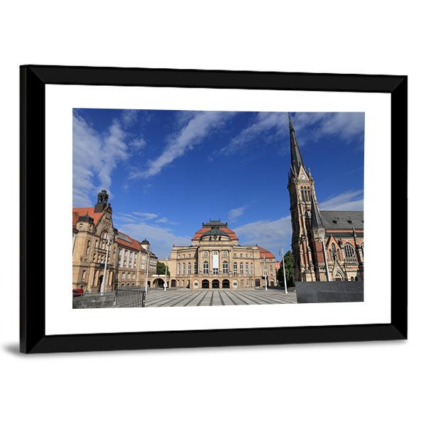 Theatre Square Germany Canvas Wall Art-3 Horizontal-Gallery Wrap-25" x 16"-Tiaracle