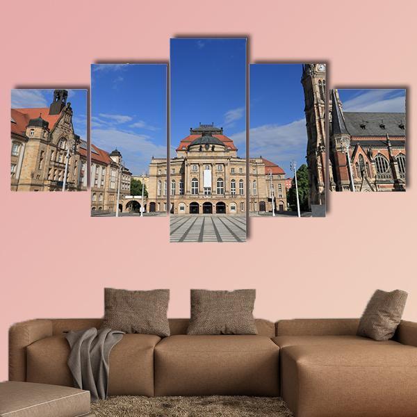 Theatre Square Germany Canvas Wall Art-5 Star-Gallery Wrap-62" x 32"-Tiaracle