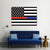 Thin Blue Line & Red Line American Flag Canvas Wall Art-5 Horizontal-Gallery Wrap-22" x 12"-Tiaracle