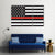 Thin Red Line American Firefighters Flag Canvas Wall Art-3 Horizontal-Gallery Wrap-37" x 24"-Tiaracle