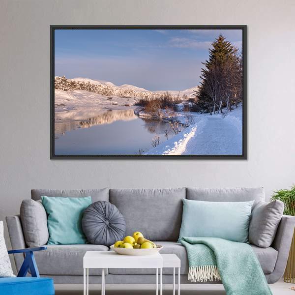 Thingvellir National Park Canvas Wall Art-3 Horizontal-Gallery Wrap-25" x 16"-Tiaracle