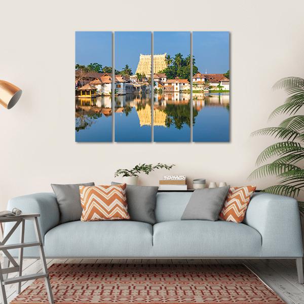 Thiruvananthapuram Temple India Canvas Wall Art-4 Horizontal-Gallery Wrap-34" x 24"-Tiaracle