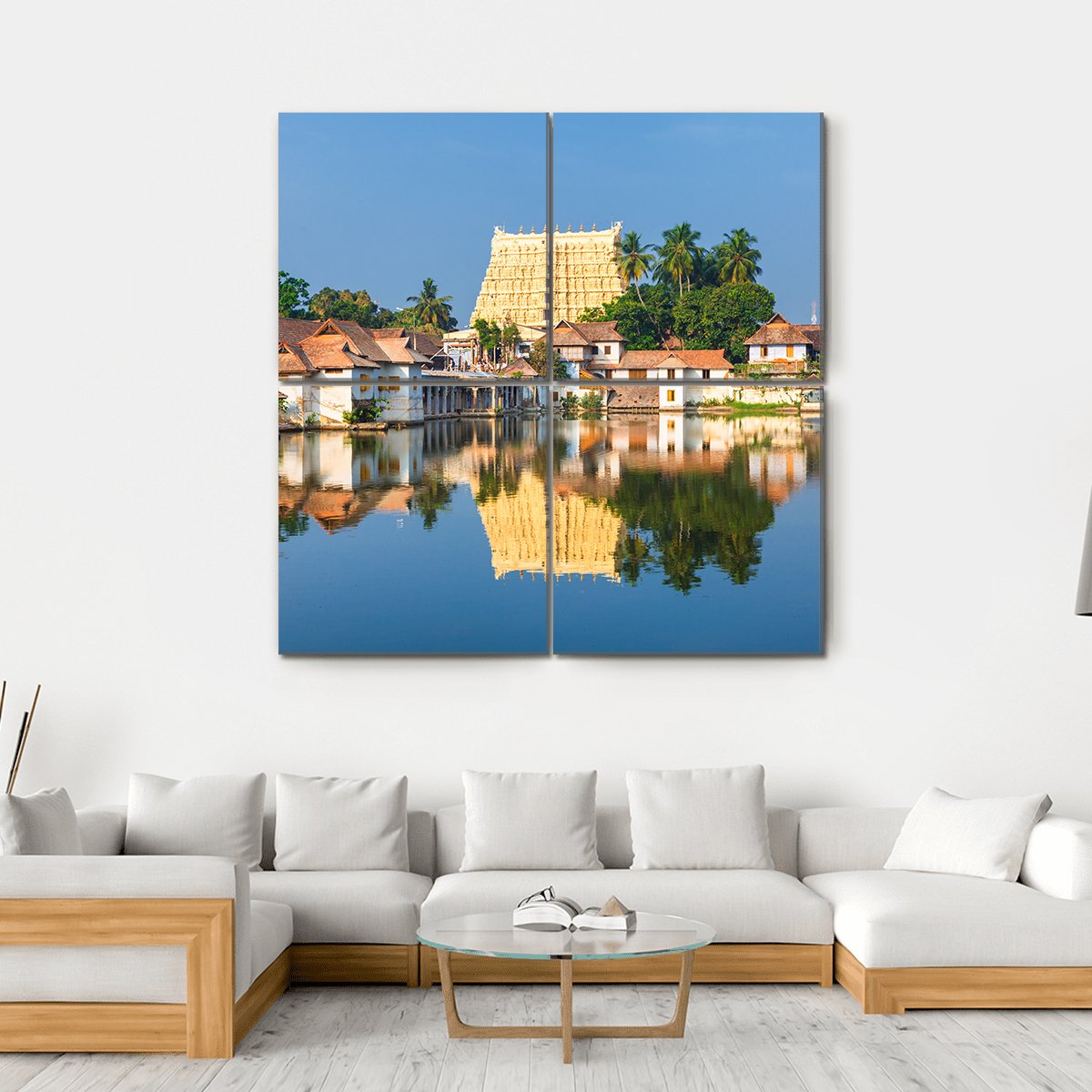 Thiruvananthapuram Temple India Canvas Wall Art-4 Square-Gallery Wrap-17" x 17"-Tiaracle