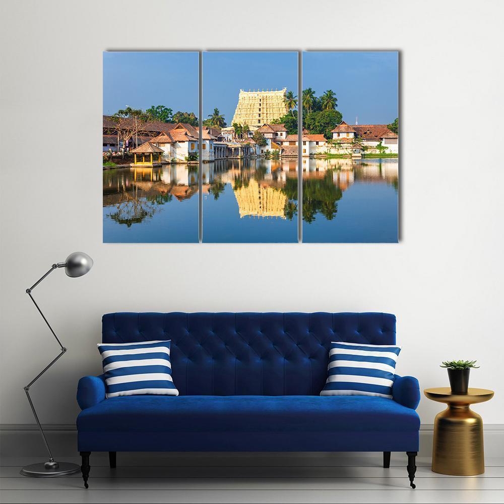 Thiruvananthapuram Temple India Canvas Wall Art-3 Horizontal-Gallery Wrap-37" x 24"-Tiaracle