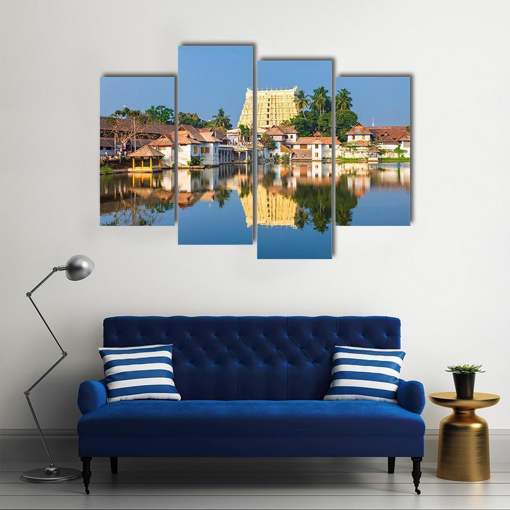 Thiruvananthapuram Temple India Canvas Wall Art-4 Pop-Gallery Wrap-50" x 32"-Tiaracle