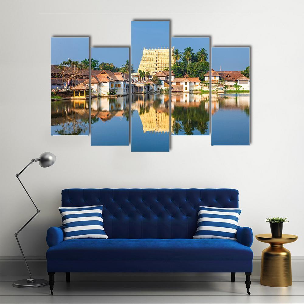 Thiruvananthapuram Temple India Canvas Wall Art-5 Pop-Gallery Wrap-47" x 32"-Tiaracle