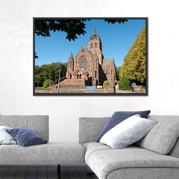 Thomas Coats Memorial Church Canvas Wall Art-1 Piece-Floating Frame-24" x 16"-Tiaracle