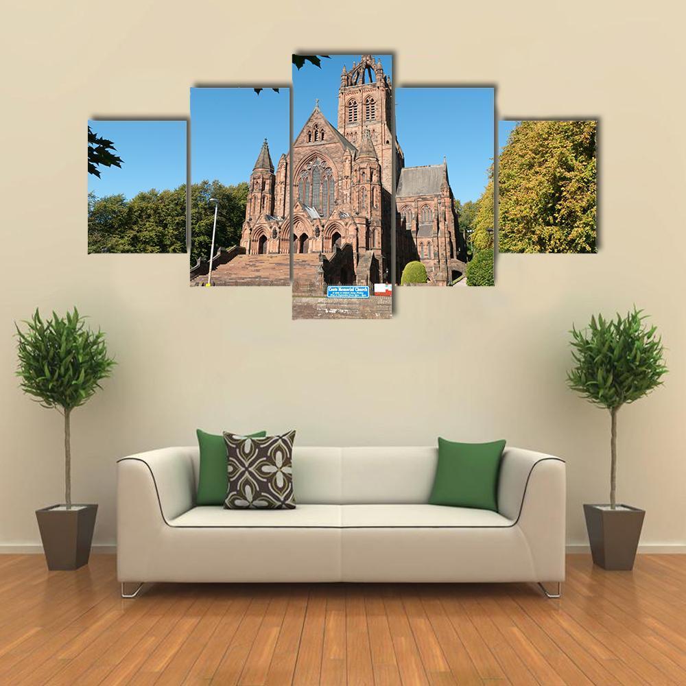 Thomas Coats Memorial Church Canvas Wall Art-5 Star-Gallery Wrap-62" x 32"-Tiaracle