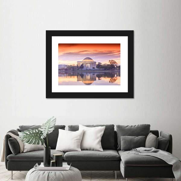 Thomas Jefferson Memorial Canvas Wall Art-1 Piece-Framed Print-20" x 16"-Tiaracle