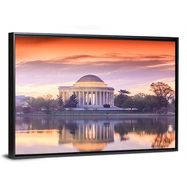 Thomas Jefferson Memorial Canvas Wall Art-3 Horizontal-Gallery Wrap-25" x 16"-Tiaracle
