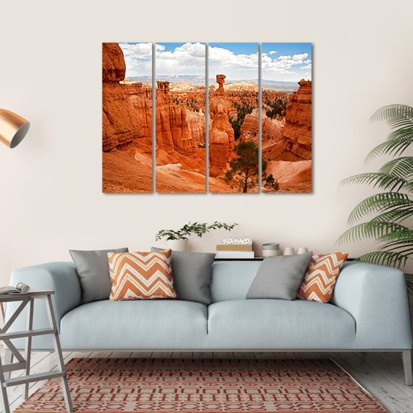 Thors Hammer Bryce Canyon Utah Canvas Wall Art-4 Horizontal-Gallery Wrap-34" x 24"-Tiaracle
