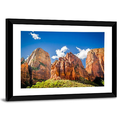 Three Patriarchs Zion National Park Canvas Wall Art - Tiaracle