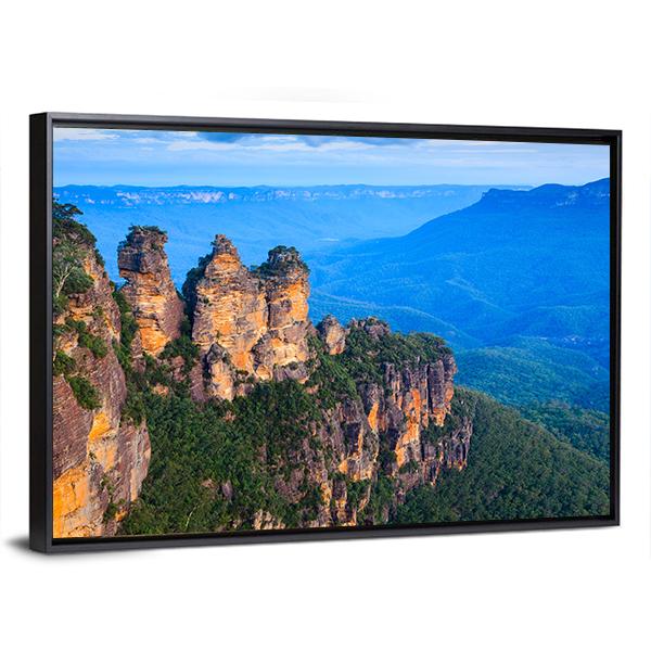 Three Sisters Blue Mountains Canvas Wall Art-3 Horizontal-Gallery Wrap-25" x 16"-Tiaracle
