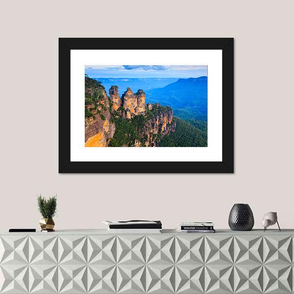 Three Sisters Blue Mountains Canvas Wall Art-5 Horizontal-Gallery Wrap-22" x 12"-Tiaracle