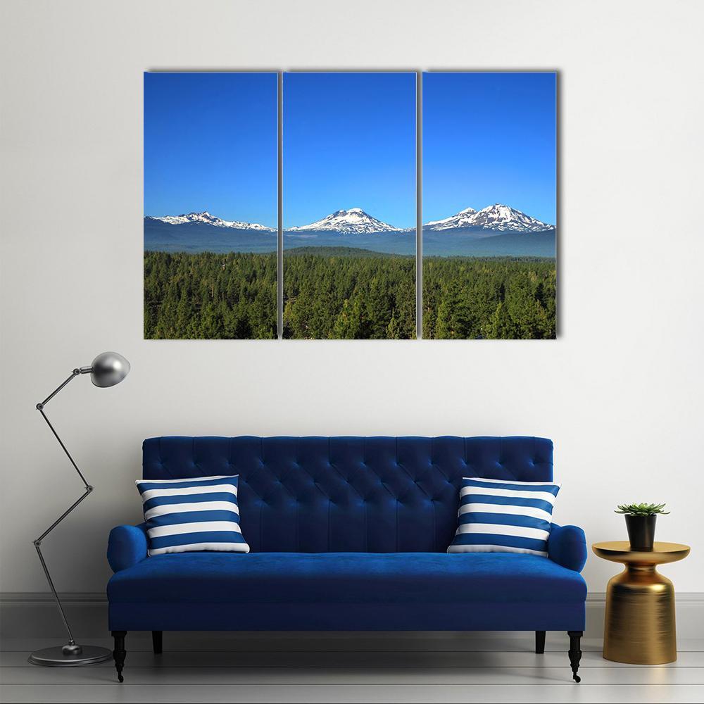 Three Sisters Mountains Oregon Canvas Wall Art-3 Horizontal-Gallery Wrap-37&quot; x 24&quot;-Tiaracle