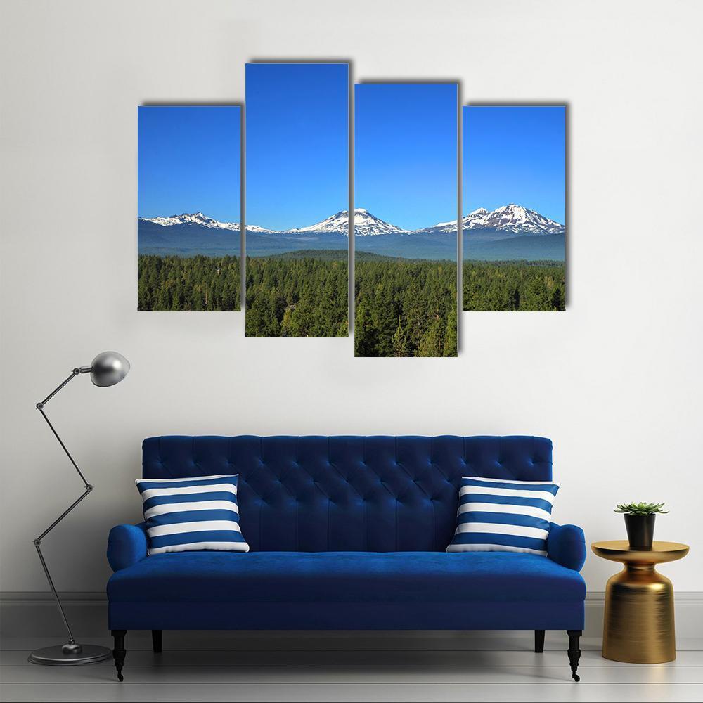 Three Sisters Mountains Oregon Canvas Wall Art-4 Pop-Gallery Wrap-50" x 32"-Tiaracle