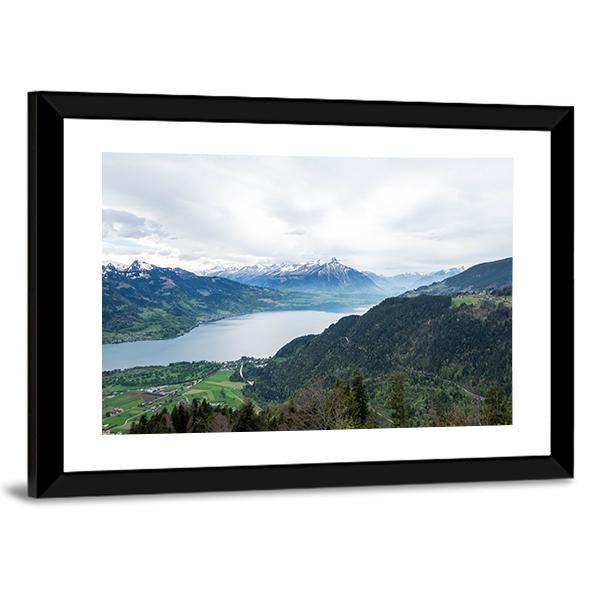 Thun Lake Panoramic Canvas Wall Art-1 Piece-36" x 12"-Tiaracle