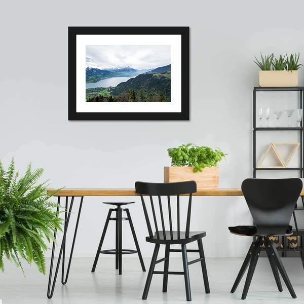 Thun Lake Panoramic Canvas Wall Art-1 Piece-36" x 12"-Tiaracle