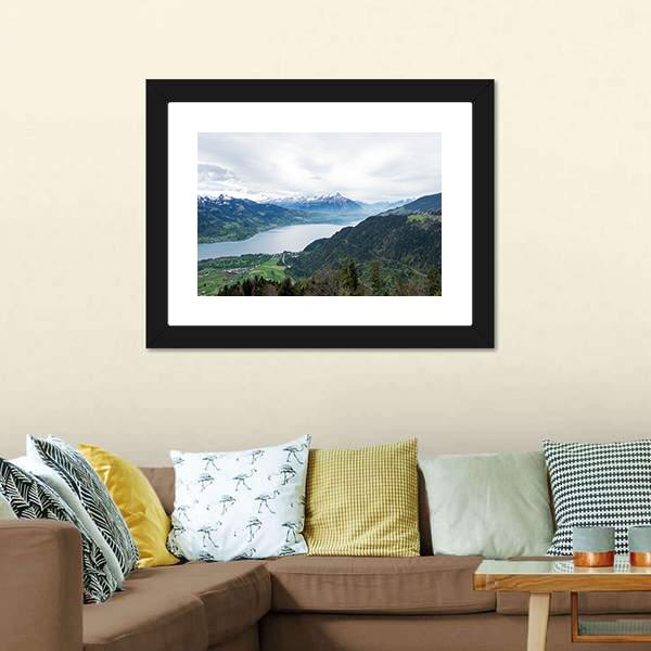 Thun Lake Panoramic Canvas Wall Art-1 Piece-36" x 12"-Tiaracle