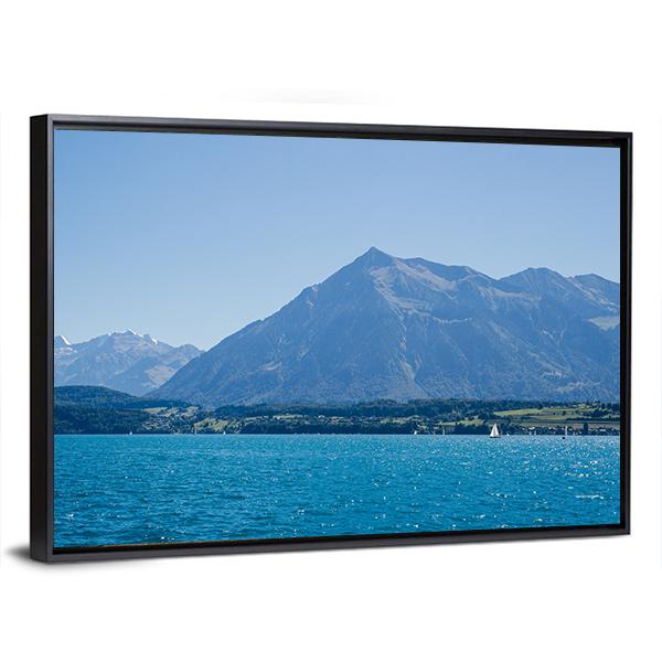 Thun Lake Switzerland Canvas Wall Art-3 Horizontal-Gallery Wrap-25" x 16"-Tiaracle