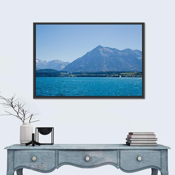 Thun Lake Switzerland Canvas Wall Art-3 Horizontal-Gallery Wrap-25" x 16"-Tiaracle