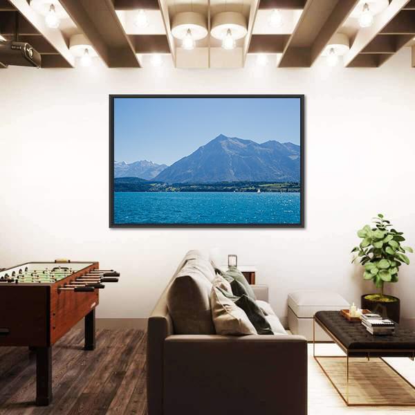 Thun Lake Switzerland Canvas Wall Art-3 Horizontal-Gallery Wrap-25" x 16"-Tiaracle