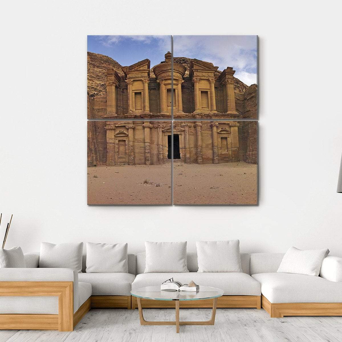 Ad-Deir In Petra Jordan Canvas Wall Art-5 Horizontal-Gallery Wrap-22" x 12"-Tiaracle