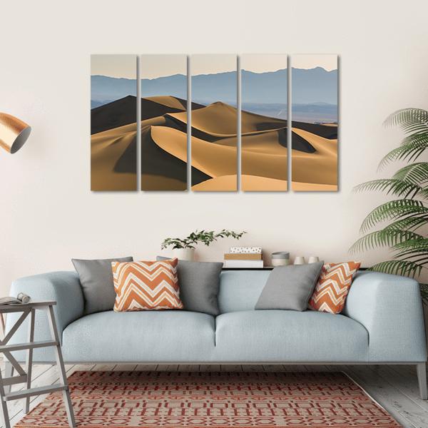 Sand Dunes Over Sunrise Sky Canvas Wall Art-5 Horizontal-Gallery Wrap-22" x 12"-Tiaracle