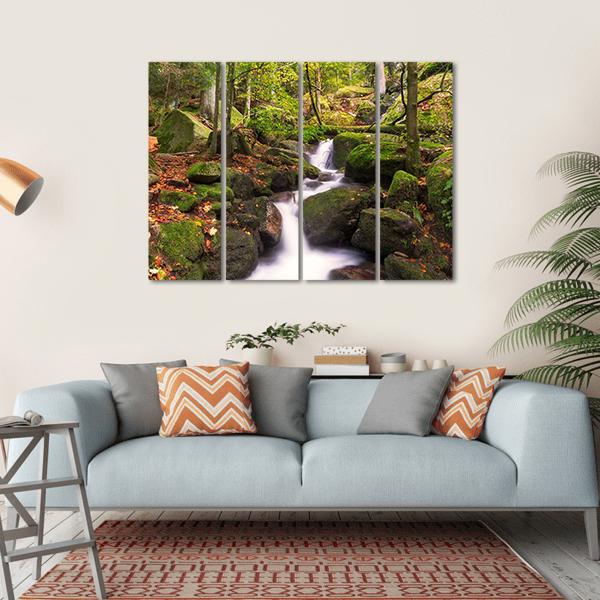 Gertelsbacher Waterfall Canvas Wall Art-4 Horizontal-Gallery Wrap-34" x 24"-Tiaracle