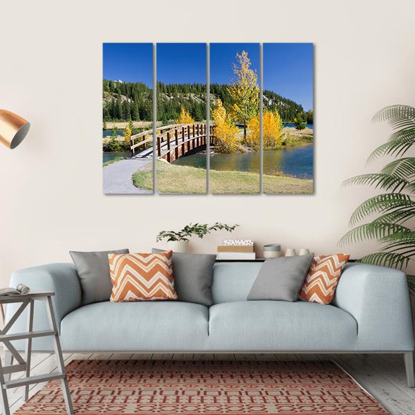 Banff National Park In Autumn Canvas Wall Art-4 Horizontal-Gallery Wrap-34" x 24"-Tiaracle