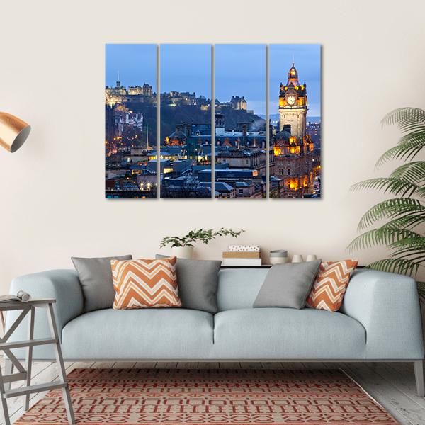 Edinburgh Castle Canvas Wall Art-4 Horizontal-Gallery Wrap-34" x 24"-Tiaracle