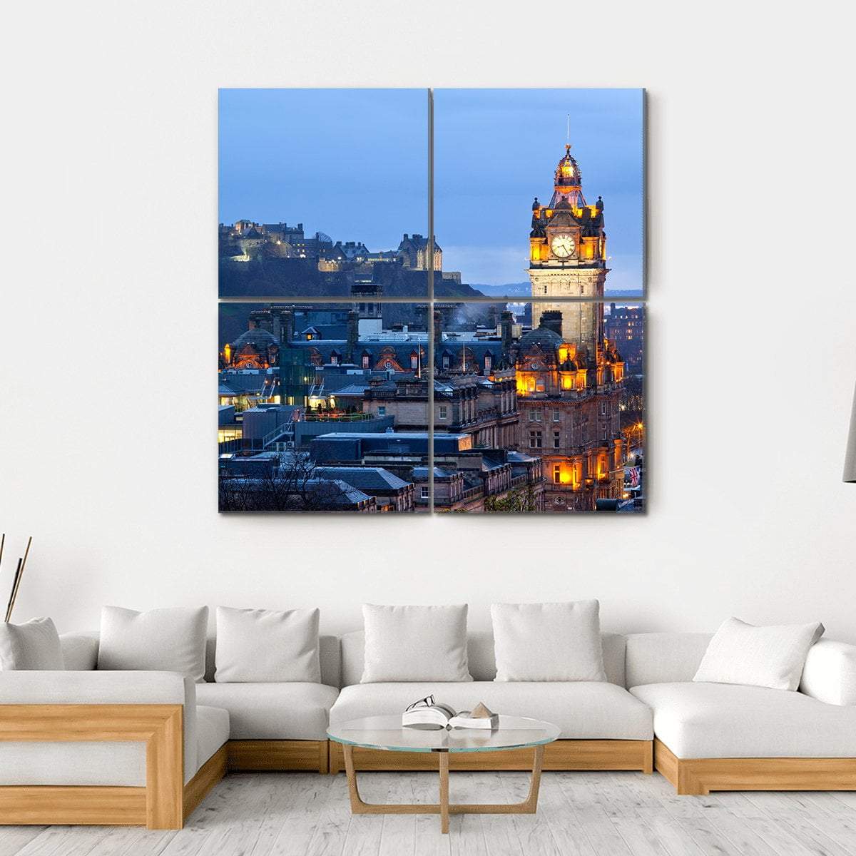 Edinburgh Castle Canvas Wall Art-4 Square-Gallery Wrap-17" x 17"-Tiaracle