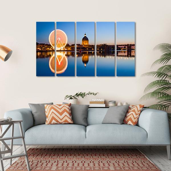 Wheel In Toulouse City Canvas Wall Art-5 Horizontal-Gallery Wrap-22" x 12"-Tiaracle