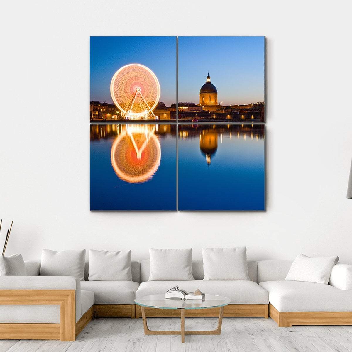 Wheel In Toulouse City Canvas Wall Art-4 Square-Gallery Wrap-17" x 17"-Tiaracle