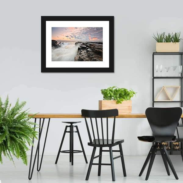 Tide On Monknash Beach Canvas Wall Art-3 Horizontal-Gallery Wrap-25" x 16"-Tiaracle