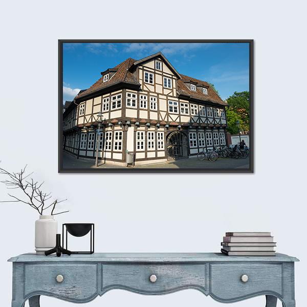 Timbered House Braunschweig Canvas Wall Art-1 Piece-Floating Frame-24" x 16"-Tiaracle
