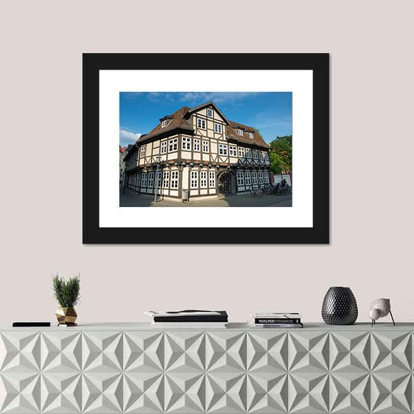 Timbered House Braunschweig Canvas Wall Art-1 Piece-Framed Print-20" x 16"-Tiaracle
