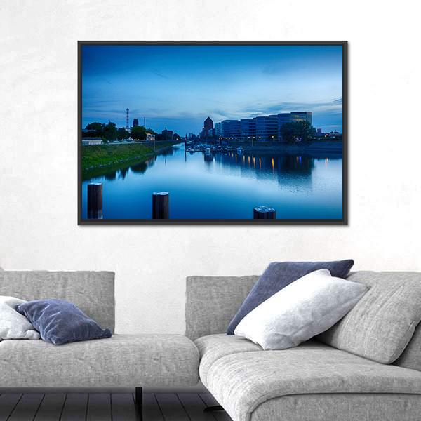 Timbered Timber Harbor Canvas Wall Art-1 Piece-Floating Frame-24" x 16"-Tiaracle