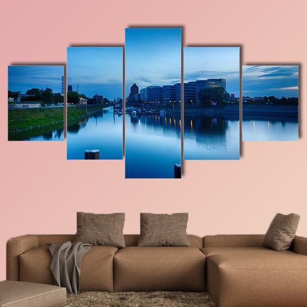 Timbered Timber Harbor Canvas Wall Art-5 Star-Gallery Wrap-62" x 32"-Tiaracle