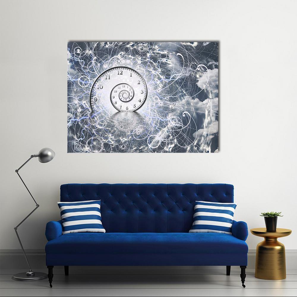 Time & Quantum Physics Canvas Wall Art-1 Piece-Gallery Wrap-48" x 32"-Tiaracle