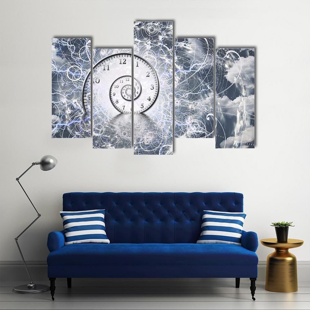 Time & Quantum Physics Canvas Wall Art-5 Pop-Gallery Wrap-47" x 32"-Tiaracle