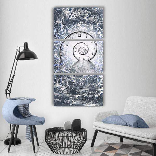 Time &amp; Quantum Physics Vertical Canvas Wall Art-3 Vertical-Gallery Wrap-12" x 25"-Tiaracle