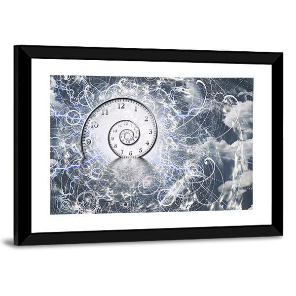 Time &amp; Quantum Physics Vertical Canvas Wall Art-3 Vertical-Gallery Wrap-12" x 25"-Tiaracle