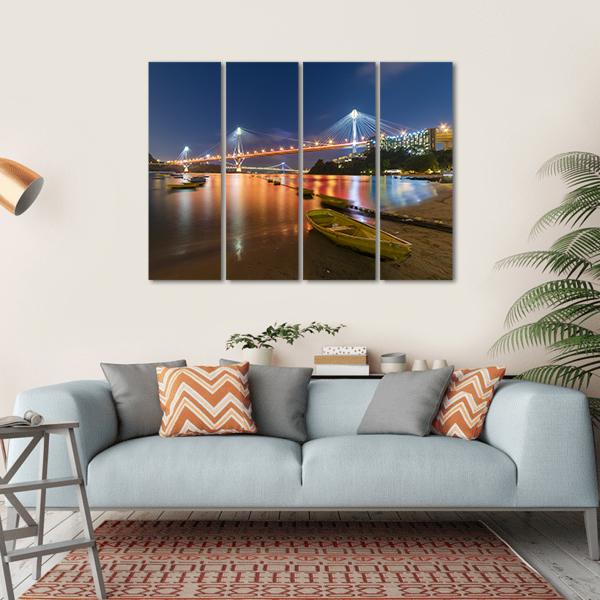 Ting Kau Bridge Canvas Wall Art-4 Horizontal-Gallery Wrap-34" x 24"-Tiaracle