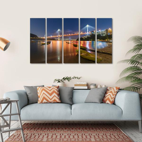Ting Kau Bridge Canvas Wall Art-5 Horizontal-Gallery Wrap-22" x 12"-Tiaracle