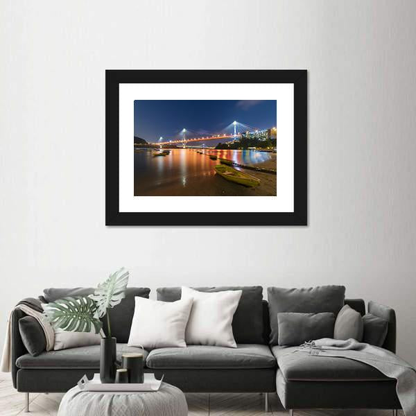 Ting Kau Bridge Canvas Wall Art-1 Piece-Framed Print-20" x 16"-Tiaracle