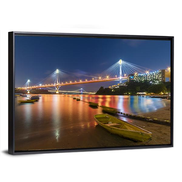 Ting Kau Bridge Canvas Wall Art-3 Horizontal-Gallery Wrap-25" x 16"-Tiaracle