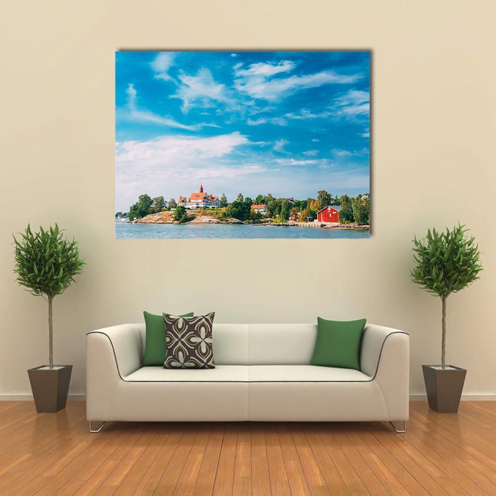 Rocky Island Near Helsinki Canvas Wall Art-1 Piece-Gallery Wrap-48" x 32"-Tiaracle