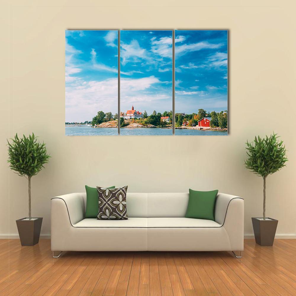 Rocky Island Near Helsinki Canvas Wall Art-3 Horizontal-Gallery Wrap-37" x 24"-Tiaracle