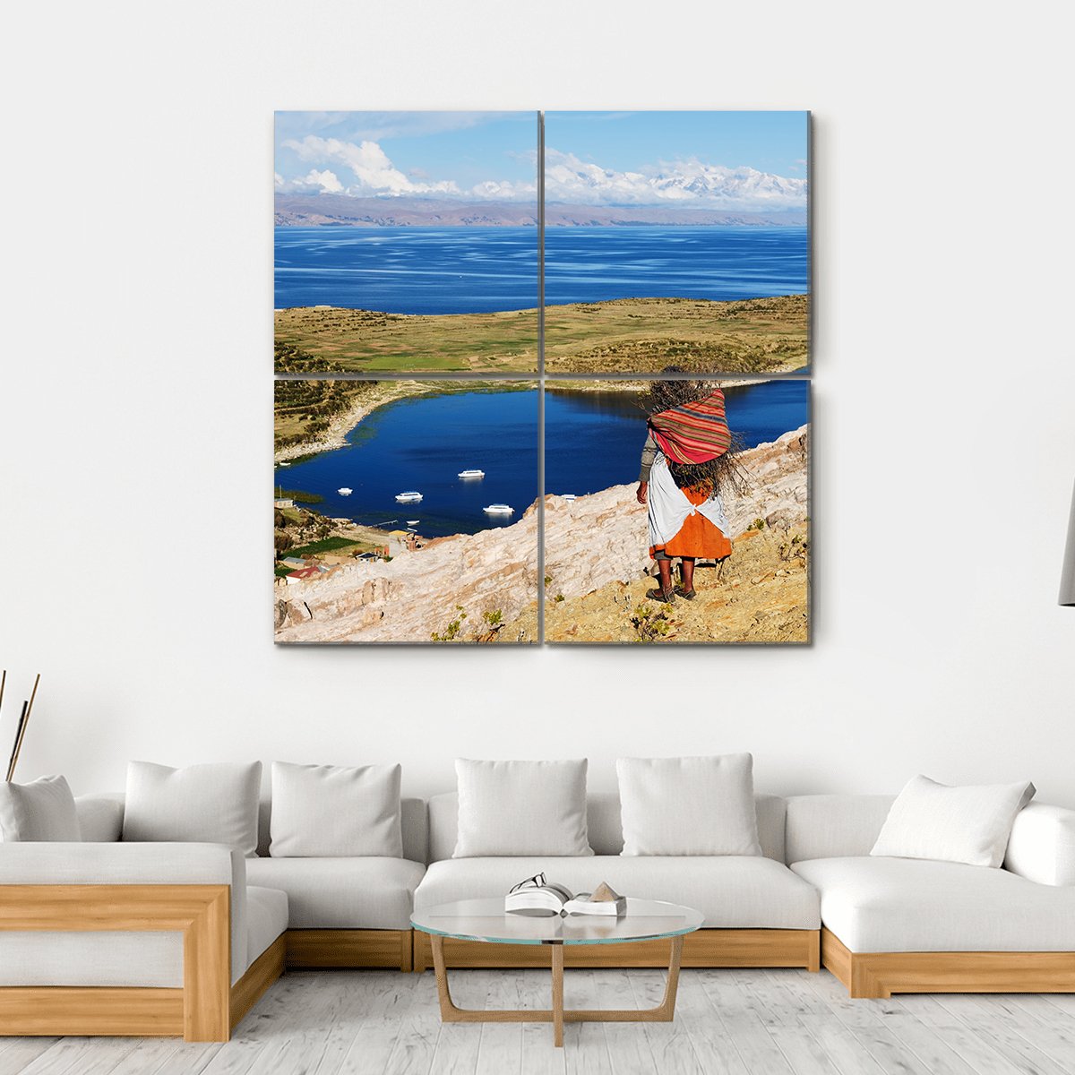 Titicaca Lake Canvas Wall Art-4 Square-Gallery Wrap-17" x 17"-Tiaracle